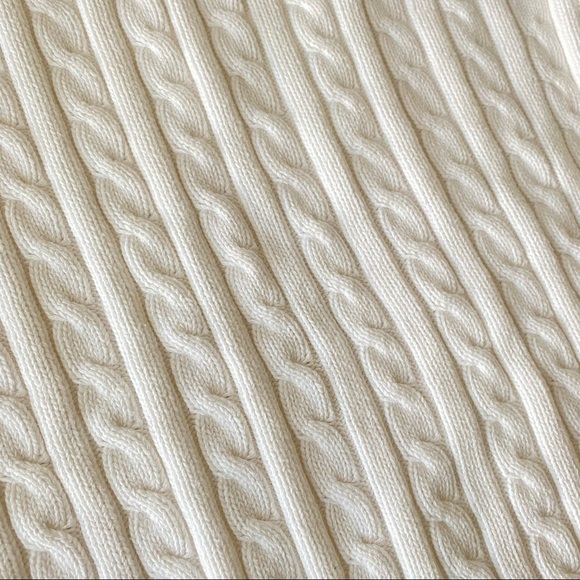 Vintage L.L. Bean 100% cotton white cable knit sweater, size small - Picture 2 of 7